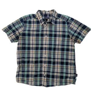 Patagonia Men's Plaid Short Sleeve Button Down Organic Cotton L Classic Casual